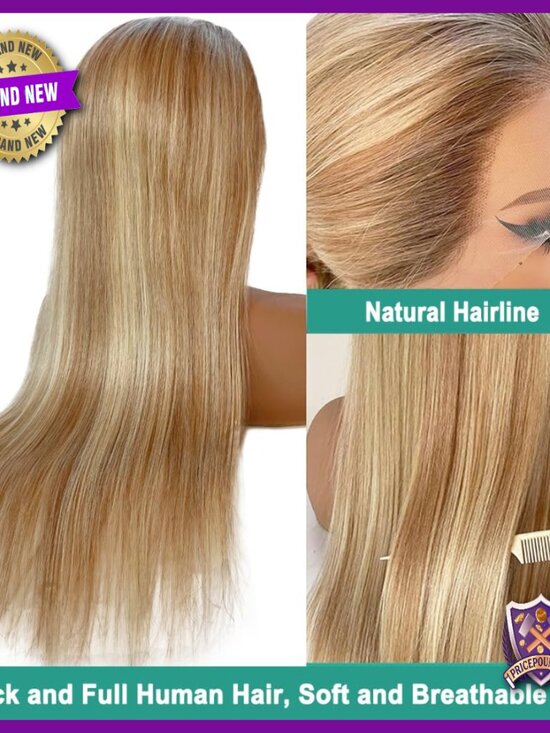 28 Inch Human Hair Lace Front Wig Glueless Adjustable Daily Wear main image 7